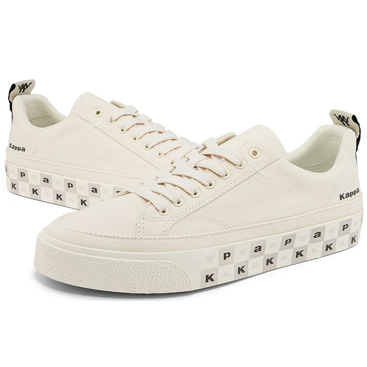 Kappa Canvas Logo Low-Top Skate Shoes Unisex Sneaker Egrets-White K0CW5CC01D-024