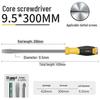 Deli Tools Multi-Functional Through-Body Screwdriver: Industrial-Grade Flat & Phillips Head with Magnetism