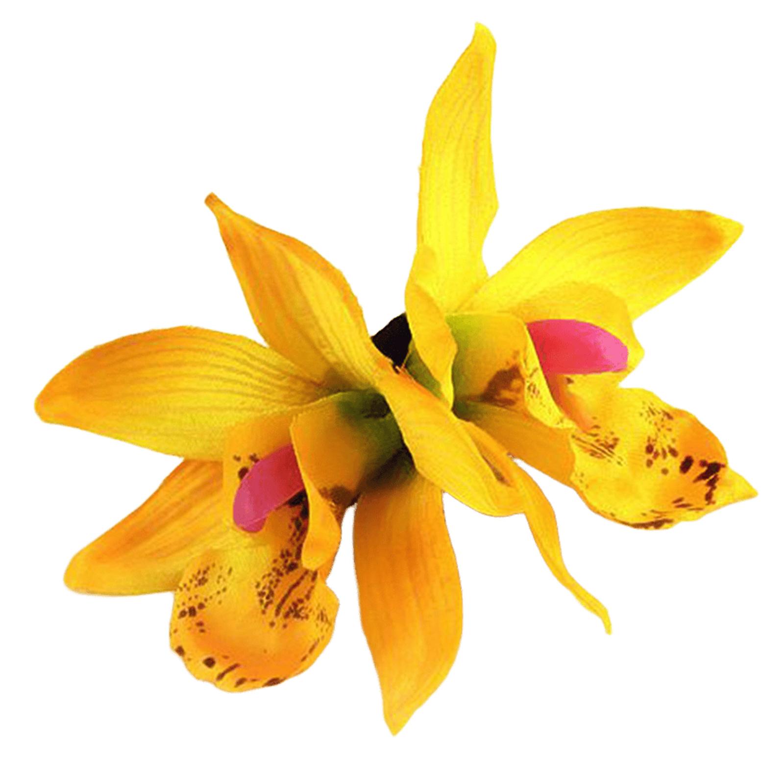 

Hawaii Colourful Hair Clip Flower Hairpin Double Orchid Hair Clips Children s Hair Accessories for Women and Girls жёлтый