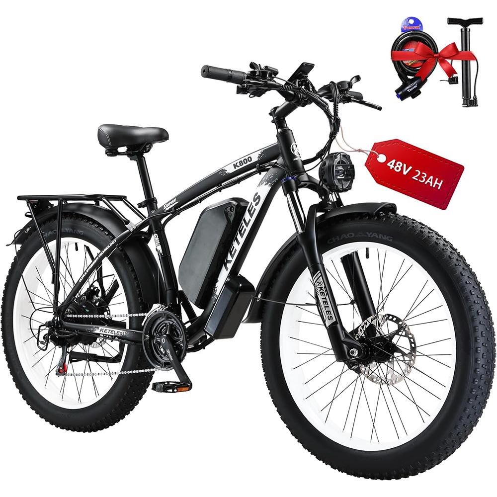 Elektrofahrrad KETELES 26" 1000Wx2 Motor All-Terrain E-Bike 48V 23AH 21 Gänge Last 150Kg Höchstgeschwindigkeit 50Km/h K800