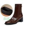 Krazing Pot Microfiber Square Toe Med Heels Elastic Boots Size 43 Slip On Women  Basic Design Ankle Boots