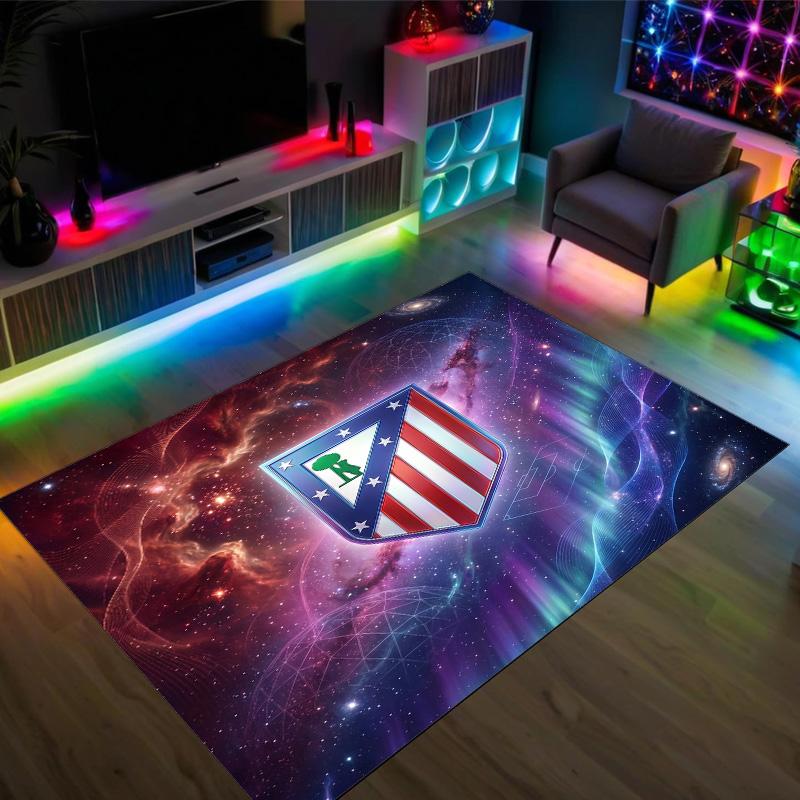 Design Atletico Madryt Kryształowy Aksamitny Dywan Przytulny Nie?Antypoślizgowy Dywan Wzorzysty Do Sypialni Salonu Przedpokoju
