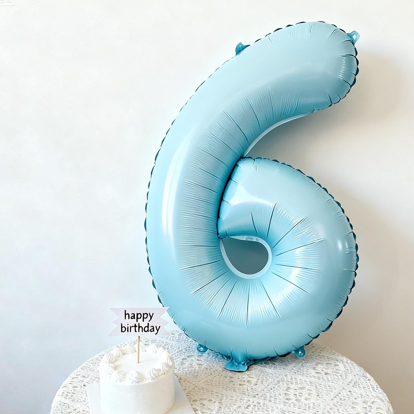 Blue Number 5 Cake Balloon Birthday Decoration for Boys - 3 Scene Photo Props