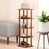 5/6/7/8 Tiers Vertical Shoe Rack Bamboo Narrow Shoe Rack Small Shoe Organizer Space Saving Corner Shoe Shelf Free Standing Shoe Rack