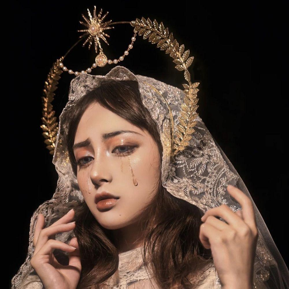 Gold Glory Headband Sun God COSPLAY Hair Hoop Vintage Baroque Crown  Halloween Party Cosplay