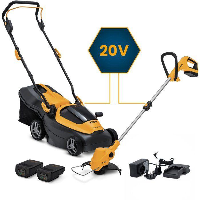 Pack tondeuse a batterie 20V 34cm de coupe + coupe-bordure a batterie 20V - STIGA - Collector 136e + GT100eSTIGA