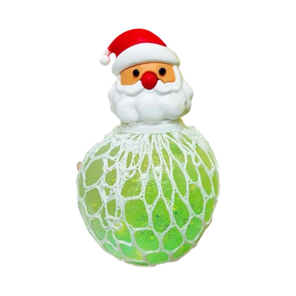 Christmas Ball with Santa, Snowman and Glitter Grape Design - Holiday Sensory Toy