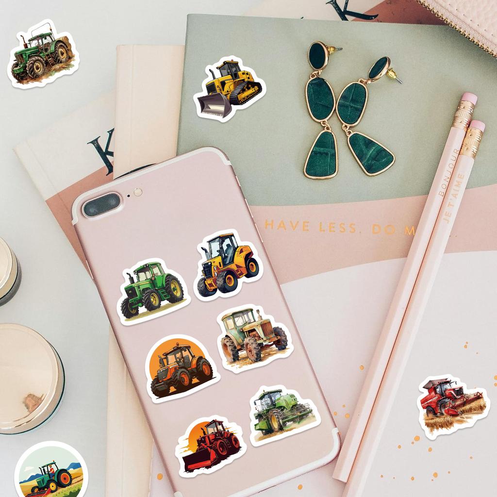 500 Pieces/roll Roll Sticker Hot-selling Tape Cartoon Tractor Sticker Hand Account Material Decorative Envelope Seal Sticker