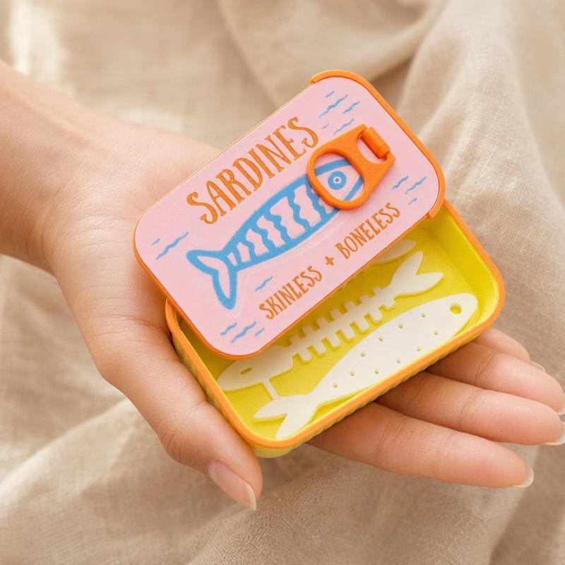 Sardine Tin Jewelry Box 3D Printed Easy Open Durable Small Jewelry Organizer for Rings Earrings Perfect for Dresser Decor