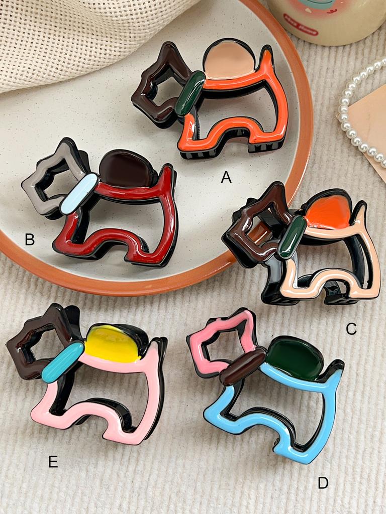 1Pcs Cute Dog Colorful Large Hair Claw Clip for Women Girl,3.5Inch Banana Clip for Thick Hair,Nonslip Hair Pins Hair Accessories