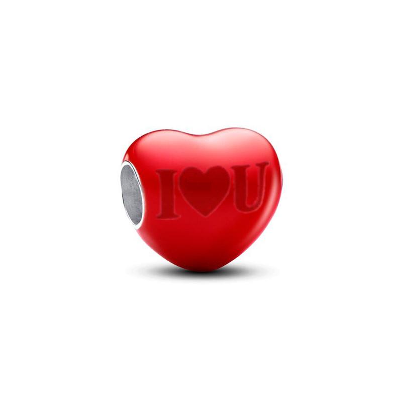 NEW Sparkling Red Series Charm Bead Clip Fit Original Silver Bracelet DIY Jewelry Christmas Gift Reindeer Motorcycle Dangle