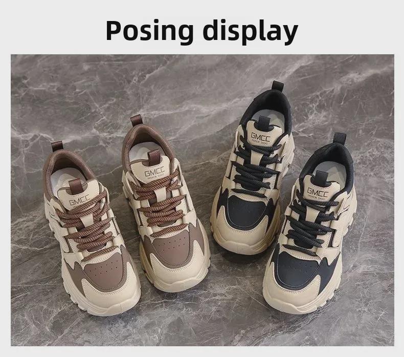 Women's 2025 Trendy Dad Shoes: Thick-Soled, Lightweight, Height-Boosting Sneakers for Spring & Fall.