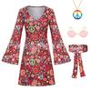70s Hippie Halloween Printed Women's Dress