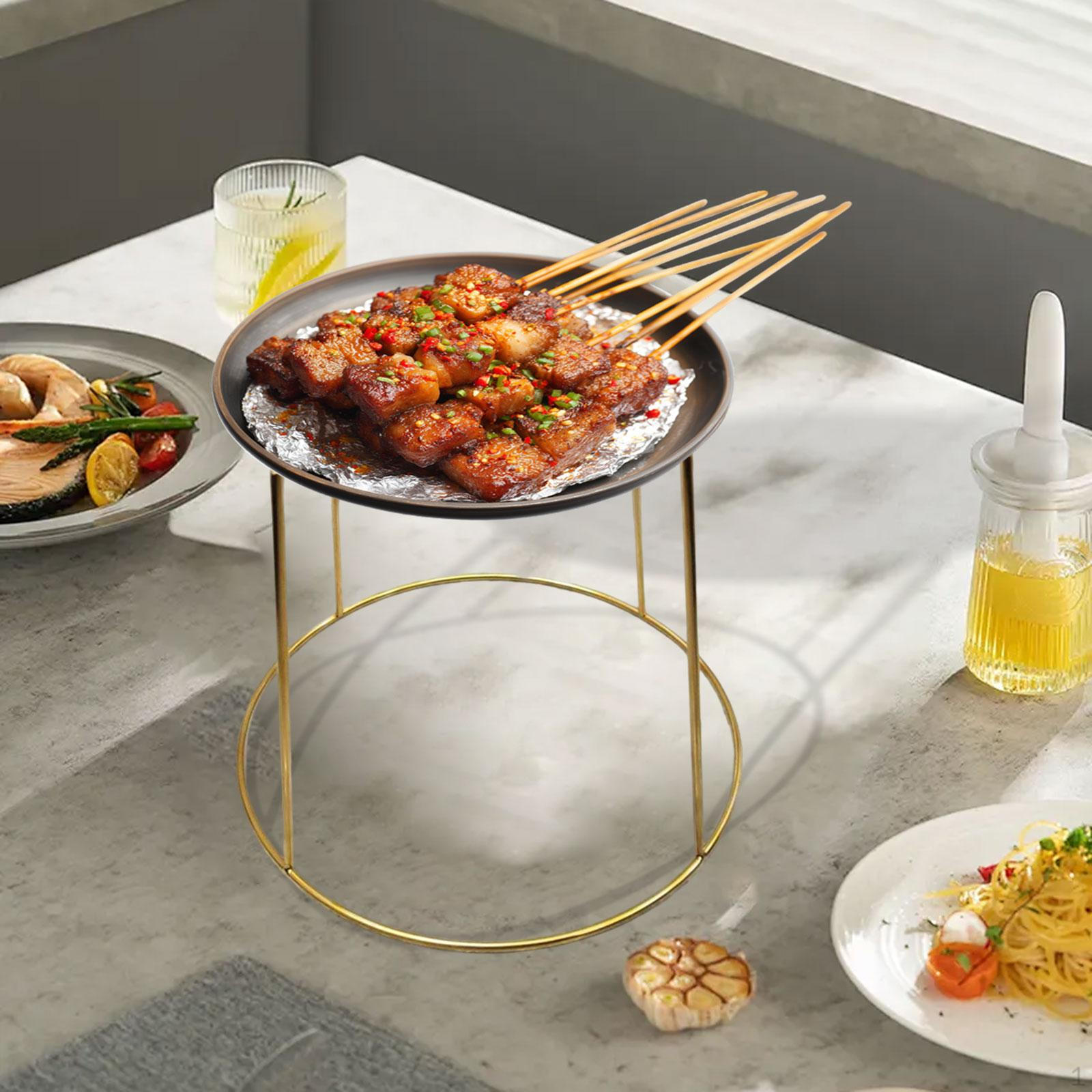 Двухъярусная подставка для морепродуктов, подставка для подачи еды, многоцелевая, настольная подставка для коробок для пиццы Gold 17cm to 23cm