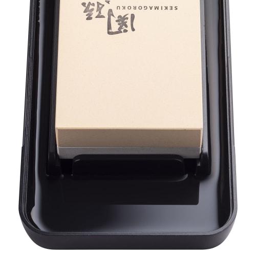 Kai Seki Magoroku Combination Knife Sharpener, 1000mm and 4000mm Sharpening Stones, with Storage Case, Made in Japan, Black, AP0334