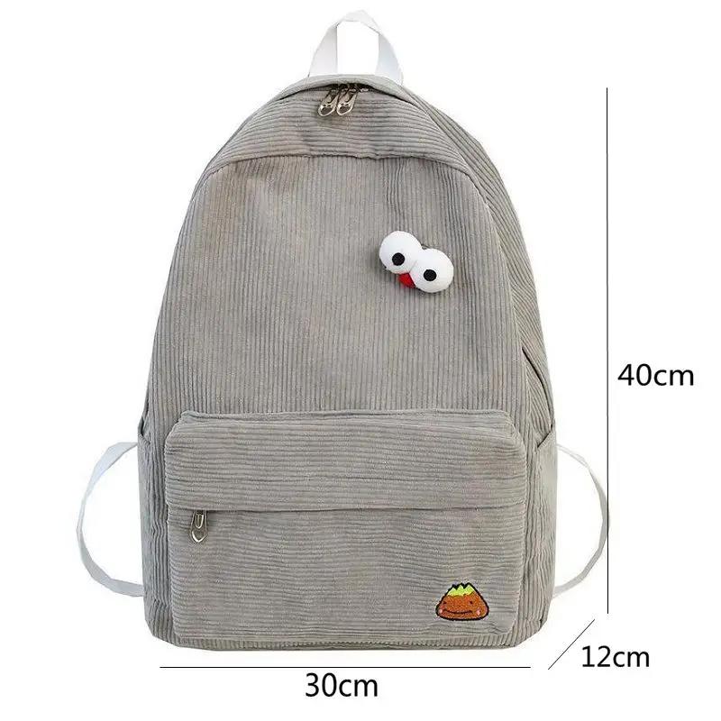 Lekki plecak do szkoły, dla uczniów szkół średnich, na ramionach, sztruksowy, szkolny, klasyczny, codzienny plecak na podróż, dla mężczyzn i kobiet