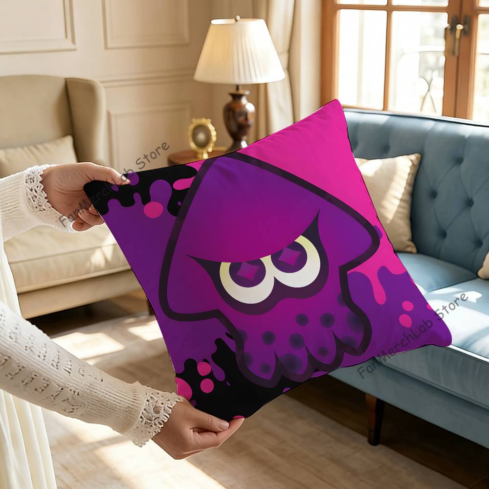 Game SSplatoonS Cartoon Printed Pillow Cover Cushion Case Simple Sofa Pillow Case No Pillow Core