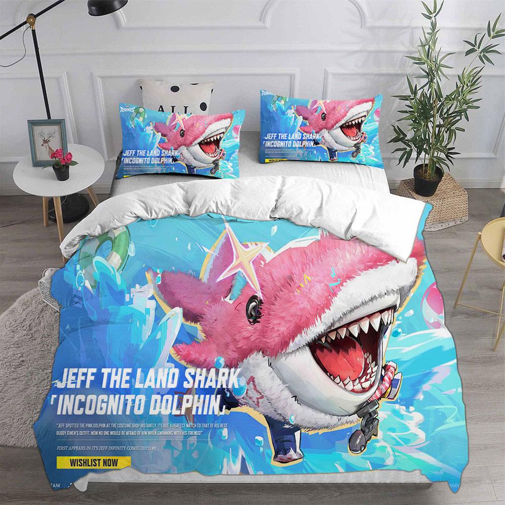 Jeff Shark Bedding Sets Quilt Bed Cover Comforter Duvet Cover Pillow Case 2-3 Pieces Sets Kids Adult Bedroom Decoration