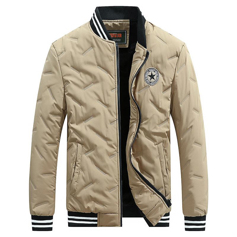 Herfst- en Winterkleding voor Mannen, Dikke Katoen-gevulde Fleece Kleding, Losse Casual Jas Top voor Jongeren XXL beige