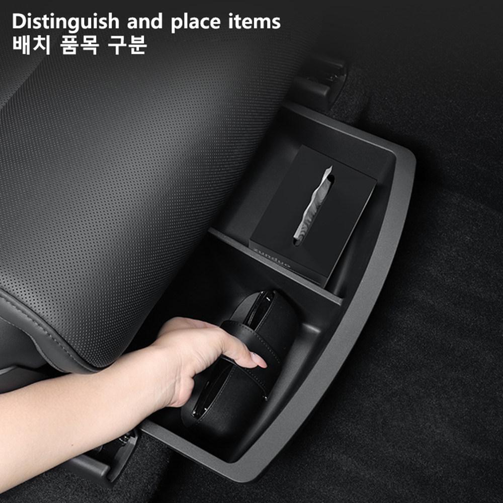 For Tesla Model Y L 6 Seater 2026 Front Seat Under Storage Box Suitable Driver Co-pilot Underseat Organizer Case Tray Bin Set