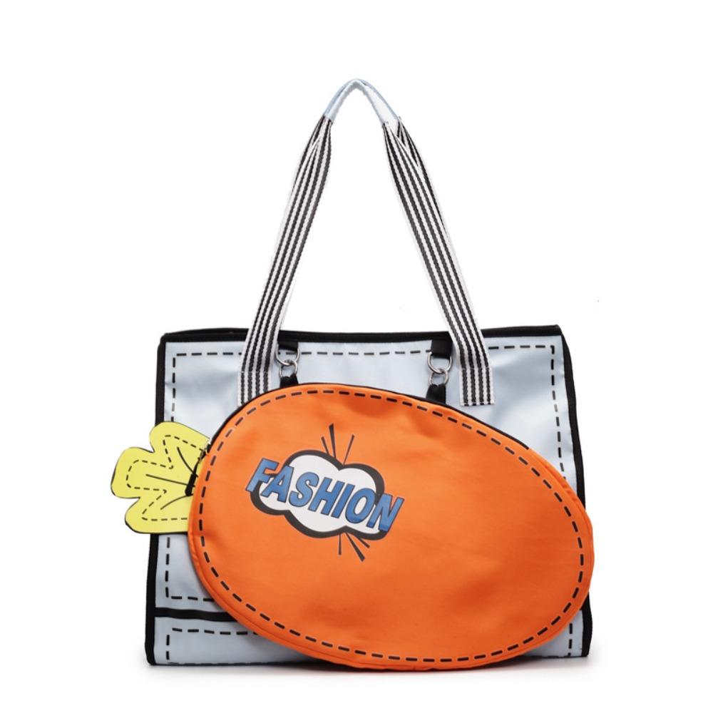 

Cartoon Fitness Shoulder Bag Large Capacity Carrot Bag Casual Sport Racket Storage Bag Girls синий