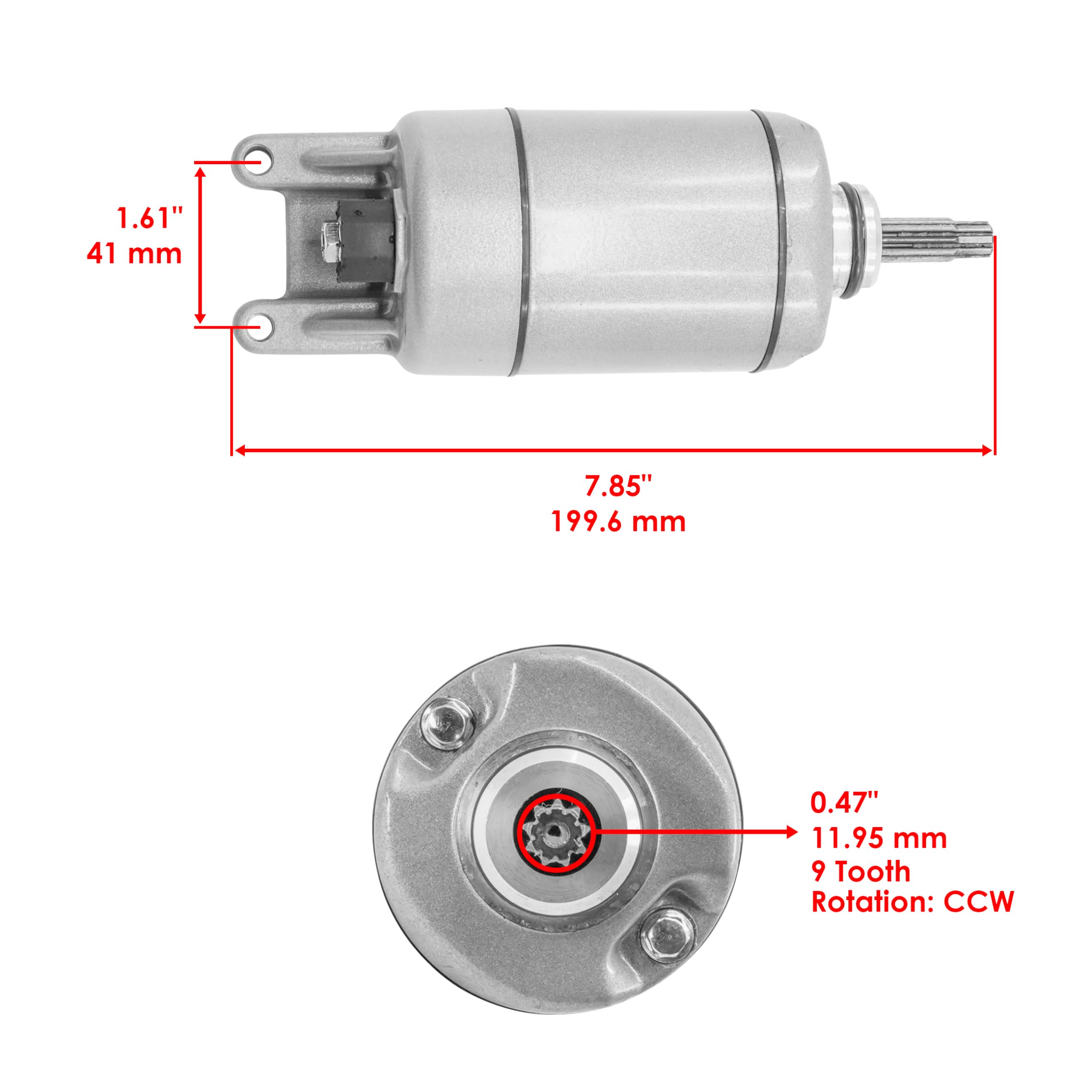 

Starter Motor Assembly Compatible with Honda Talon 1000X SXS10S2X - / Talon 1000X-4 SXS10S4 - 31200-HL4-003 Starter