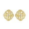 Trendy Gold Color Stud Earrings for Women Hollow Design Luxury Female Earrings Wedding Party Temperament Elegant Jewelry