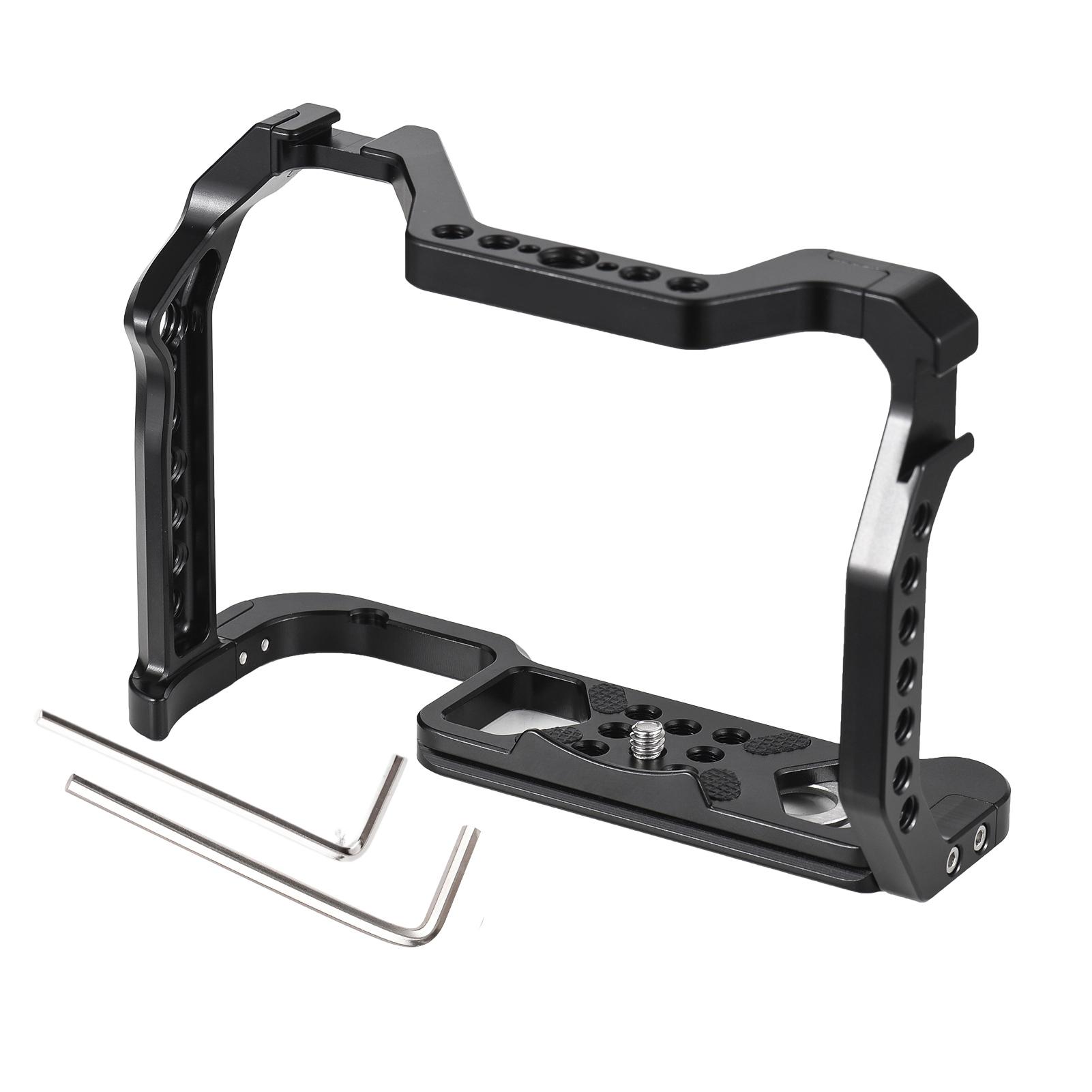 

Camera Cage Aluminum Alloy Camera Video Cage with Dual Cold Shoe Mount Numerous 1 4 Inch 3 8 Inch Threads Replacement чёрный