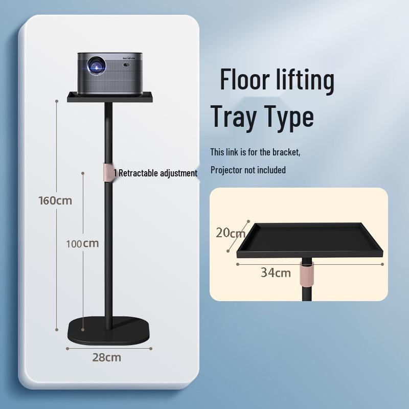 Dual-Use Projector and Phone Stand with Telescopic Adjustment, Punch-Free Tray for Home or Office.