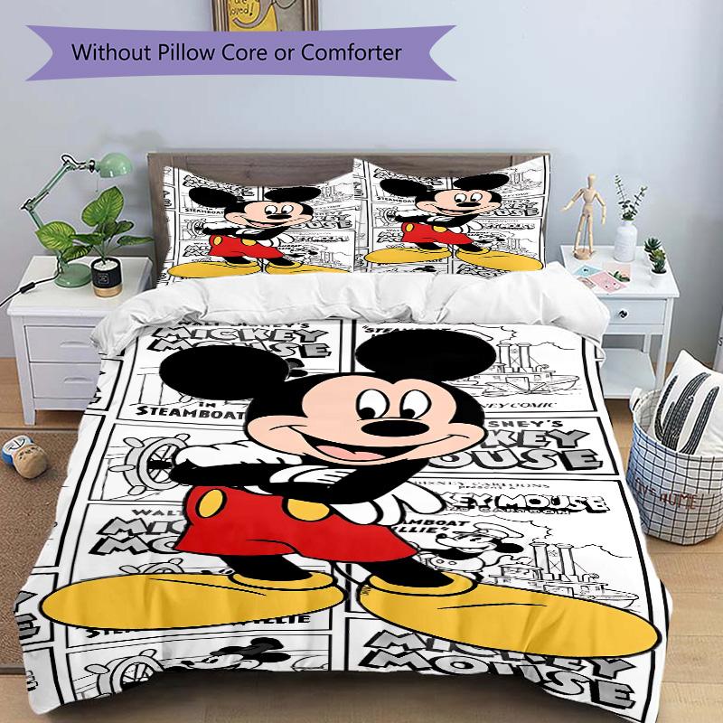 Mickey Mouse Comic Strip Print 3Pcs Bedding Setduvet Cover With 2 Bedropillowcase Home Birthday Gift
