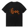 men Womens Halloween Boo Spider Web Pattern TShirt Soft Round Neck Short Sleeve Top Casual Fall Fashion Harajuku Clothing