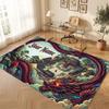 Dragon Theme Crystal Velvet Floor Rug Personalized Custom Name Text Warm Carpet Home Decoration
