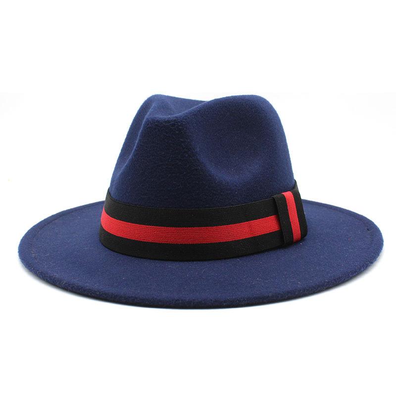Ji Nan Ladies Black Wool Jazz Hat Big Eaves Hat Flat Edge Top Hat Czy-054