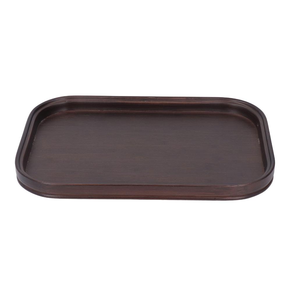 Rectangle Shape Tea Tray 13.4 X 9.1 X 1in Fruit Tray Elegant Bamboo Decorative Tray  For Home