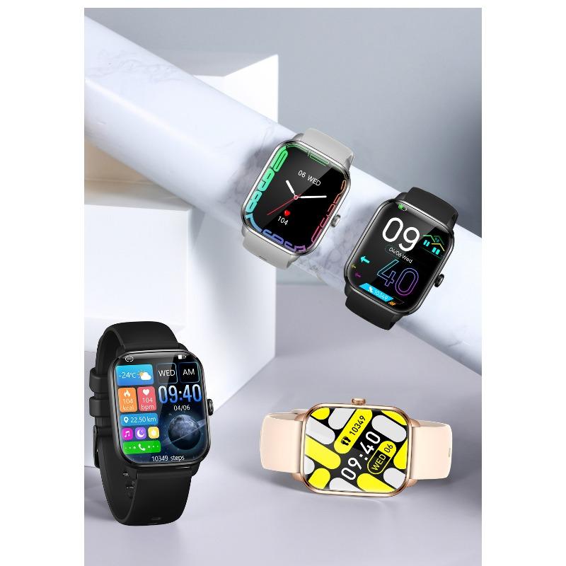 Large Screen Female Smart Watch Heart Rate Blood Pressure Smart Bracelet Bluetooth Call Voice Assistant Waterproof