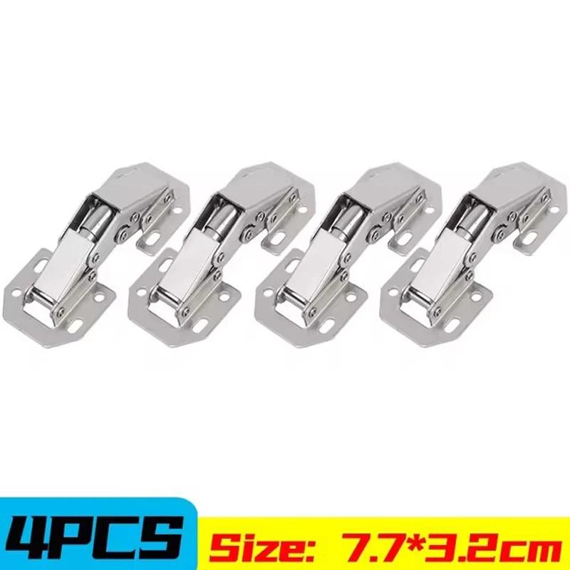 10 Pieces Steel Cabinet Hinges 90 Degree No Drilling with Hydraulic Buffer for Smooth Opening and Closing
