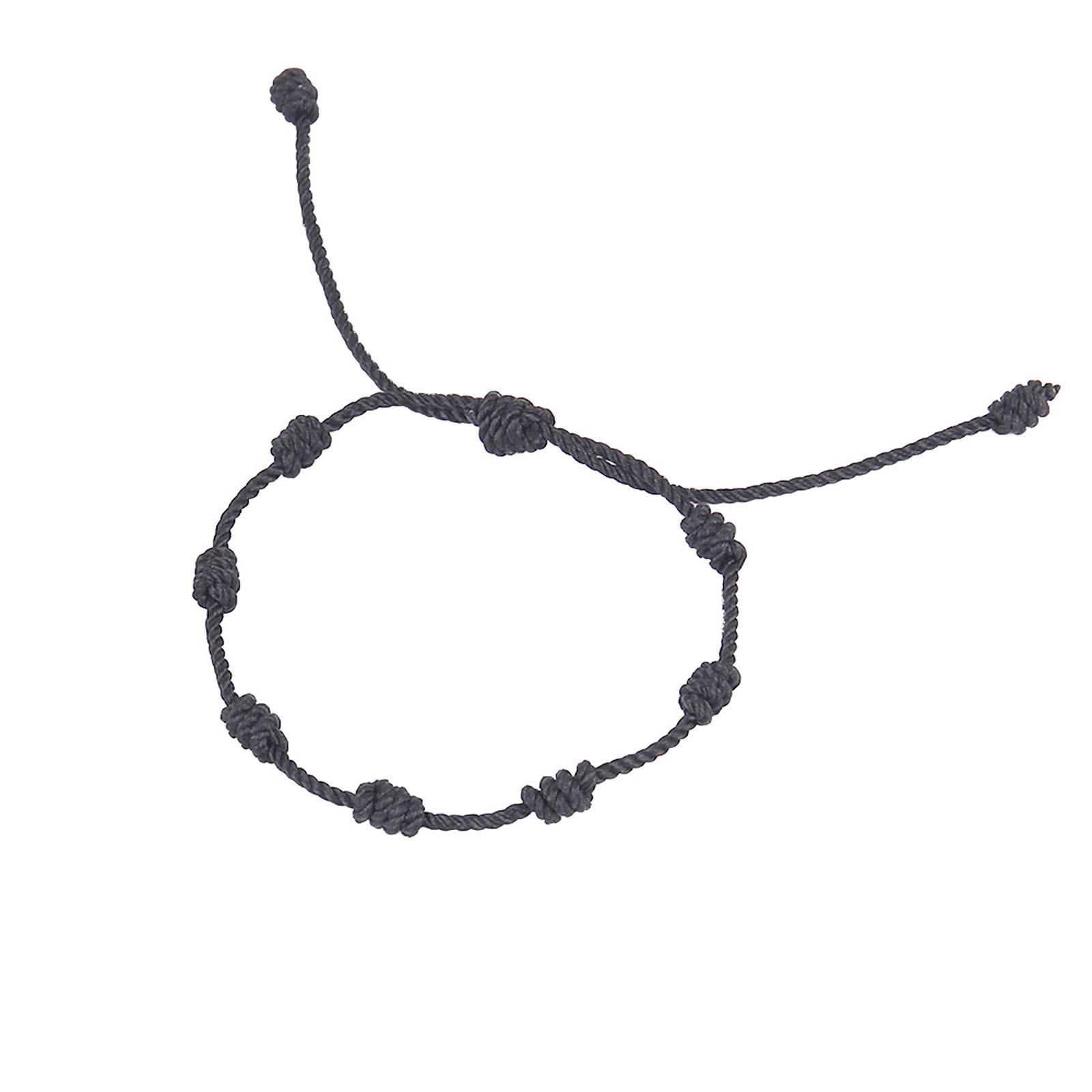 

Браслет из красной веревки ручной работы небольшого размера для влюбленных чёрный