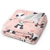 Panda Love Animal Fleece Throw Blankets Valentine's Day Blankets for Bed Office Super Soft Bedspread