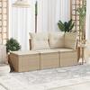 Vidaxl 3-Cz. Set di Mobili da Giardino con Cuscini, Beige, Polyrattan