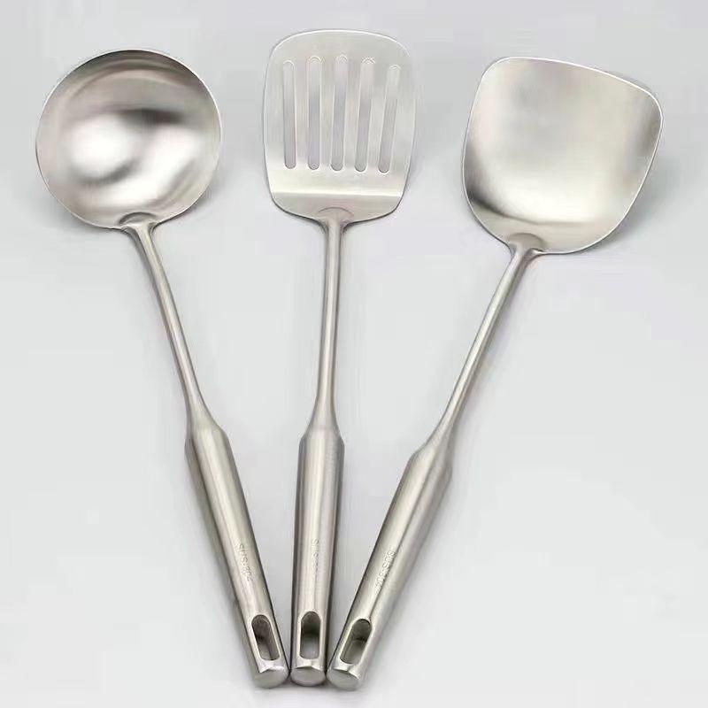 German Stainless Steel Stir-Fry Spatula & Ladle Kitchen Utensil Set