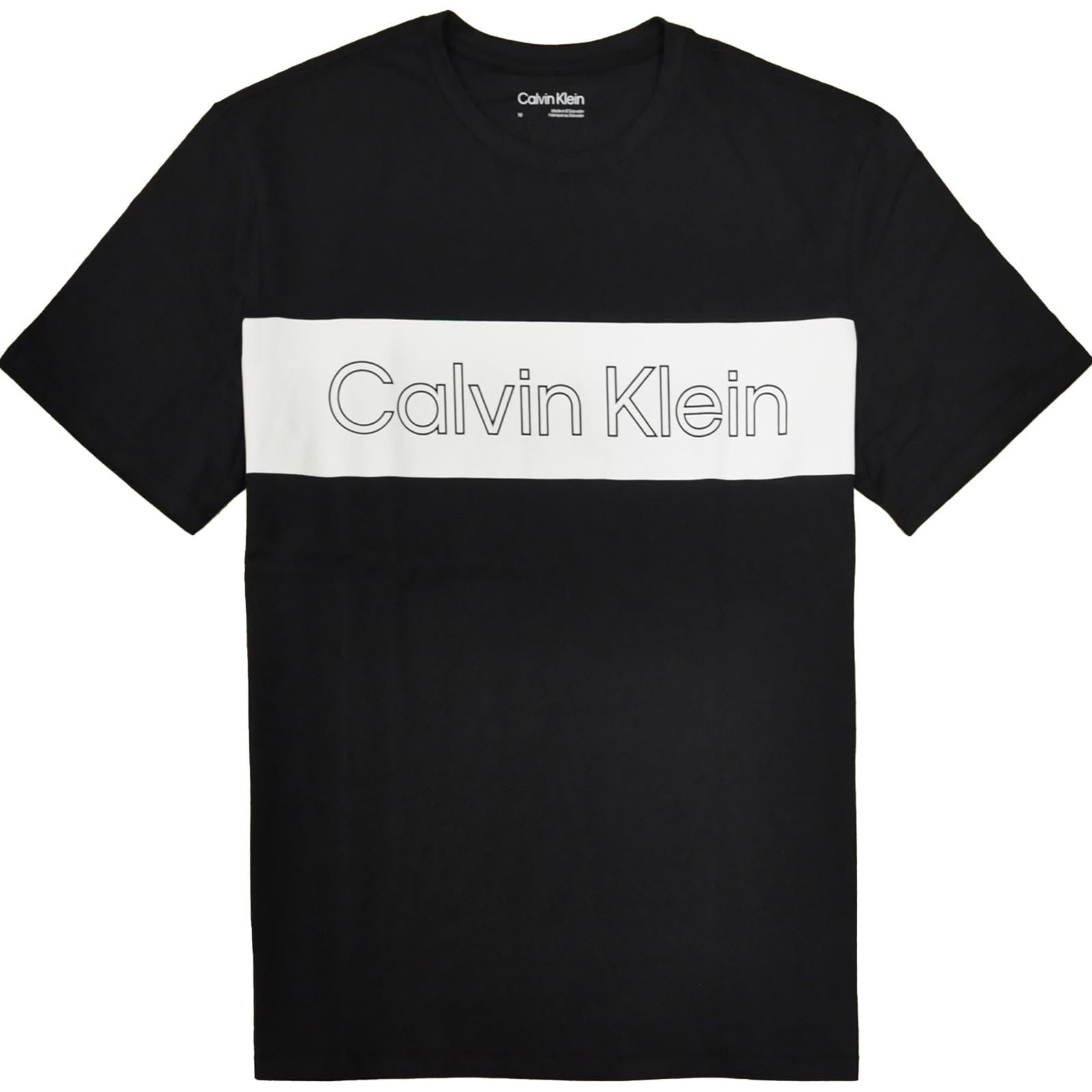 Calvin Klein Crew Neck Short Sleeve LARGE Logo Black XL Size [Calvin Klein] Men s T-Shirt [Used] чёрный