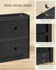 VASAGLE Shoe Cabinet 4 Flaps Shoe Rack Shoe Storage Divider Adjustable for 16-28 Pairs of Shoes Hallway 24 x 105.5 x 82.7 cm Ebony Black