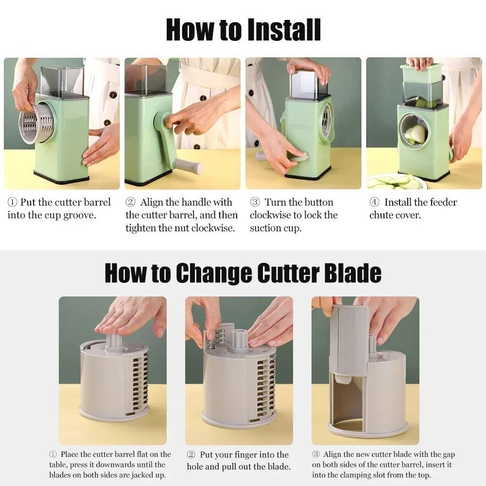 Vegetable Shredder Hand-Crank Vegetable Slicer Manual Nut Grinder Rotary Cheese Grater  Potatoes