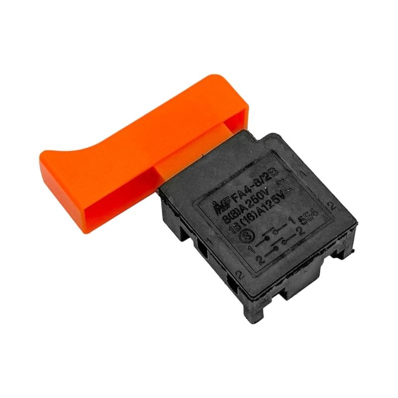 Long Cap Power Tool Control Replacement Part, Black Orange Press Component, Plastic Housing, 2 Pack Spare for Drill Service Work and Storage