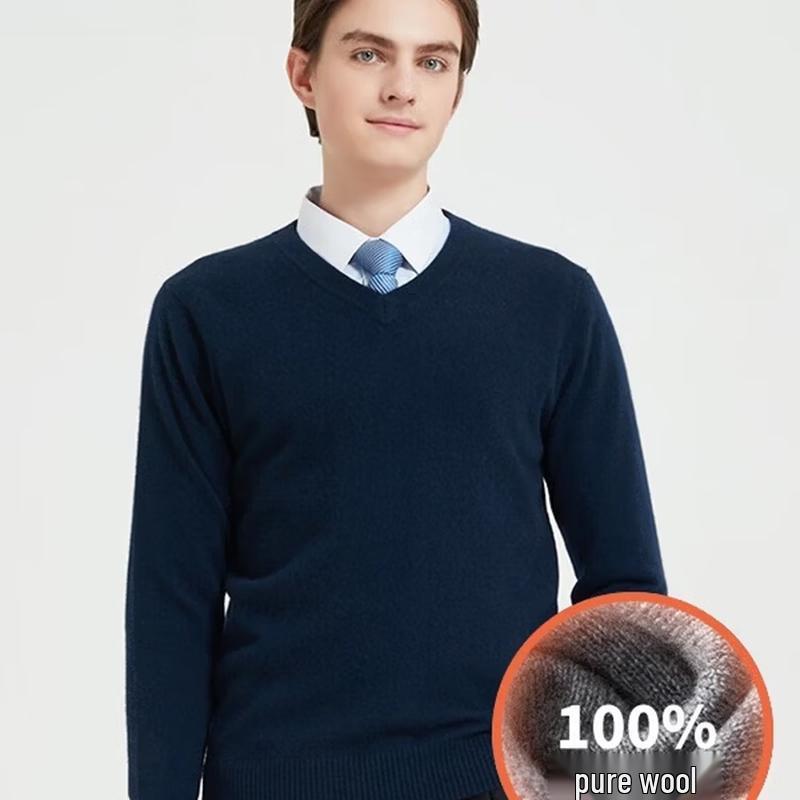 Hengyuanxiang Men s Pure Wool Knitted Sweater 2XL180