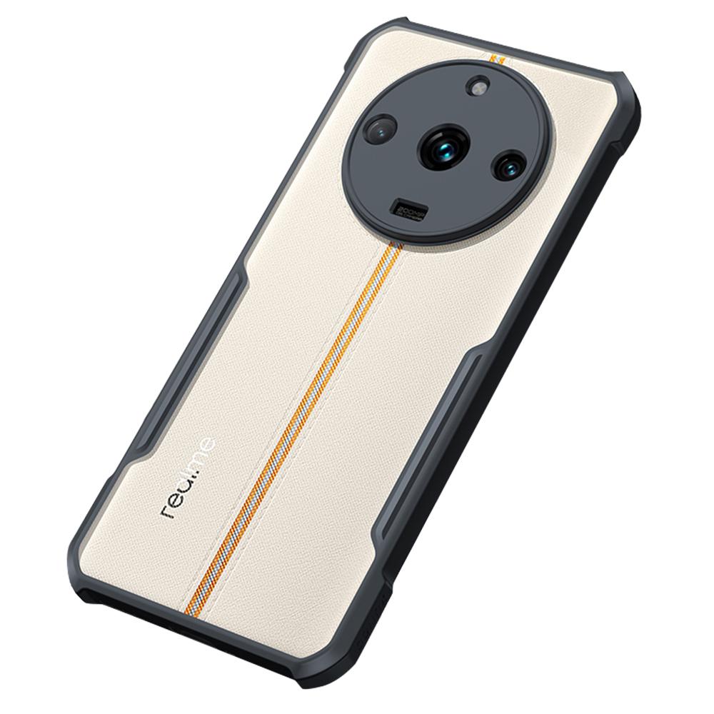 

XUNDD Для Realme 11 Pro+ 5G Акрил+ТПУ Чехол для телефона Противоударный Чехол для смартфона Black/Laser Texture