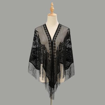 New Embroidery Lace Scarf Shawl Women Scarf Shawls Fringe Solid Pashmina Stole Bufandas Muslim Hijab Sjaal Party Shawl Headscarf