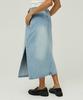 MAGOODGAN Ronas 7997 Bleach Wash Light Indigo Denim Long Skirt
