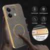 For Xiaomi Redmi Note 13 5G Phone Case Carbon Fiber Textured Electroplated TPU Back Cover