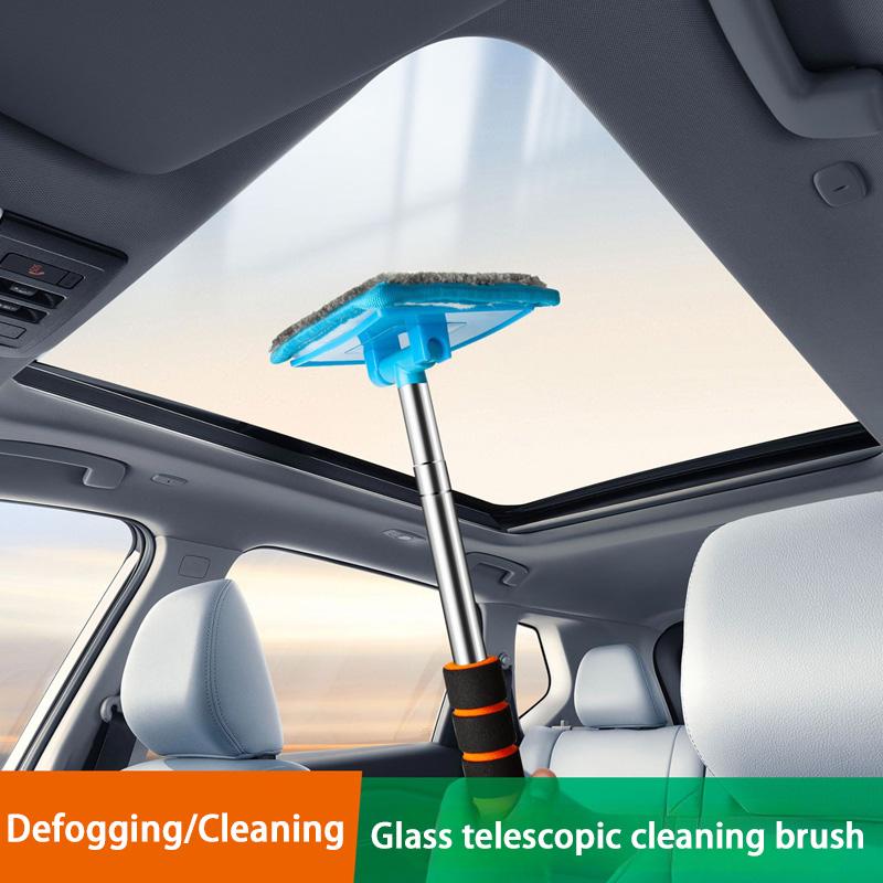Car Front Windshield Defogging Brush Telescopic Long Handle Car Household Glass Clean Brushes Dust Remover Tool 2025 New